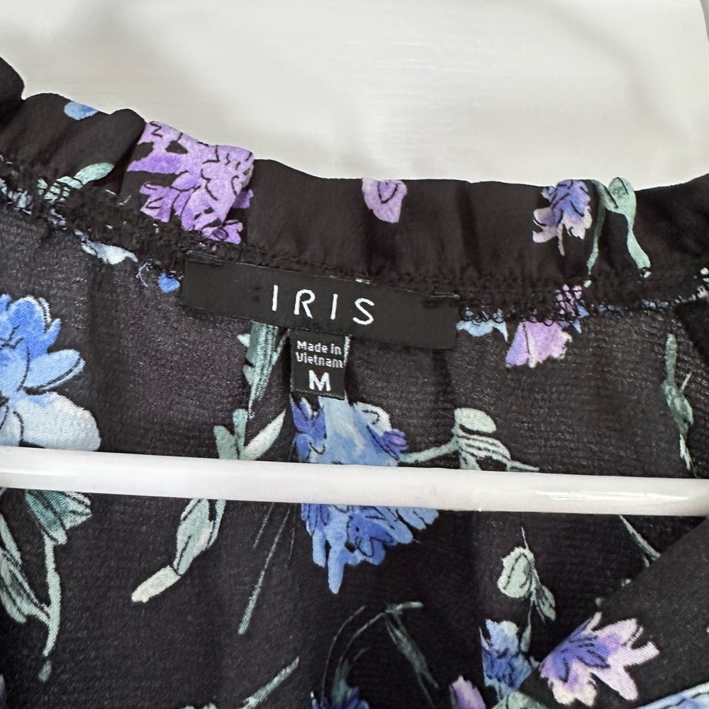 Iris Black and Blue Floral Blouse - Picture 3 of 3